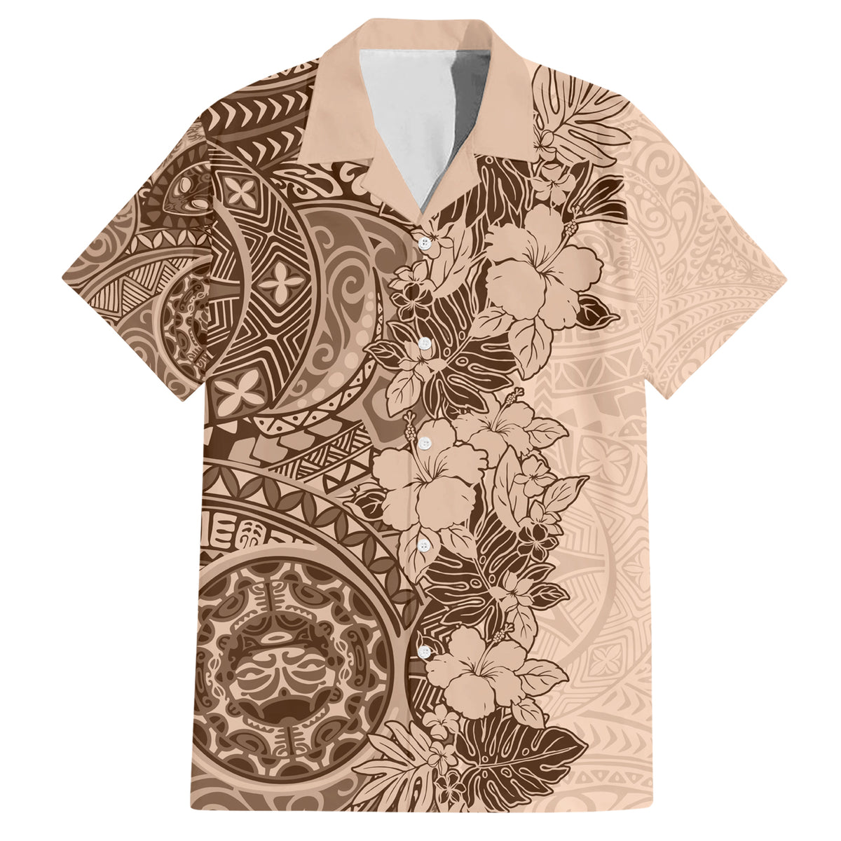 Polynesia Family Matching Short Sleeve Bodycon Dress and Hawaiian Shirt Hibiscus and Hawaiian Tribal Tattoo Retro Style Pink Pastel - Wonder Print Shop