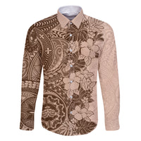 Polynesia Family Matching Short Sleeve Bodycon Dress and Hawaiian Shirt Hibiscus and Hawaiian Tribal Tattoo Retro Style Pink Pastel - Wonder Print Shop