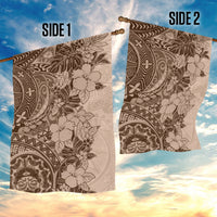 Polynesia Garden Flag Hibiscus and Hawaiian Tribal Tattoo Retro Style Pink Pastel - Wonder Print Shop