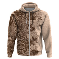 Polynesia Hoodie Hibiscus and Hawaiian Tribal Tattoo Retro Style Pink Pastel - Wonder Print Shop
