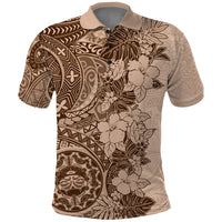 Polynesia Polo Shirt Hibiscus and Hawaiian Tribal Tattoo Retro Style Pink Pastel - Wonder Print Shop