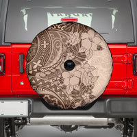 Polynesia Spare Tire Cover Hibiscus and Hawaiian Tribal Tattoo Retro Style Pink Pastel - Wonder Print Shop