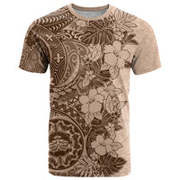 Polynesia T Shirt Hibiscus and Hawaiian Tribal Tattoo Retro Style Pink Pastel - Wonder Print Shop