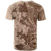 Polynesia T Shirt Hibiscus and Hawaiian Tribal Tattoo Retro Style Pink Pastel - Wonder Print Shop