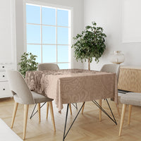 Polynesia Tablecloth Hibiscus and Hawaiian Tribal Tattoo Retro Style Pink Pastel - Wonder Print Shop