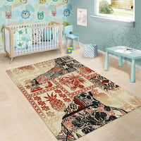 Hawaii Area Rug Aloha Tribal Pattern Beige Version LT9 - Wonder Print Shop