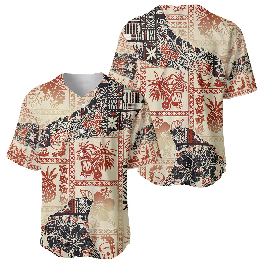 Hawaii Baseball Jersey Aloha Tribal Pattern Beige Version LT9 - Wonder Print Shop