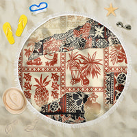 Hawaii Beach Blanket Aloha Tribal Pattern Beige Version LT9 - Wonder Print Shop