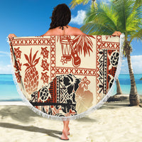Hawaii Beach Blanket Aloha Tribal Pattern Beige Version LT9 - Wonder Print Shop