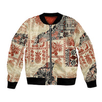 Hawaii Bomber Jacket Aloha Tribal Pattern Beige Version LT9 - Wonder Print Shop