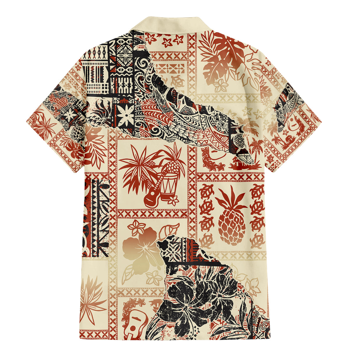Hawaii Family Matching Mermaid Dress and Hawaiian Shirt Aloha Tribal Pattern Beige Version LT9 - Wonder Print Shop