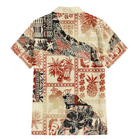 Hawaii Family Matching Mermaid Dress and Hawaiian Shirt Aloha Tribal Pattern Beige Version LT9 - Wonder Print Shop