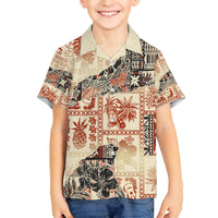 Hawaii Hawaiian Shirt Aloha Tribal Pattern Beige Version - Wonder Print Shop