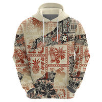 Hawaii Hoodie Aloha Tribal Pattern Beige Version - Wonder Print Shop