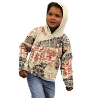 Hawaii Kid Hoodie Aloha Tribal Pattern Beige Version - Wonder Print Shop