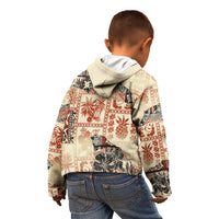 Hawaii Kid Hoodie Aloha Tribal Pattern Beige Version - Wonder Print Shop