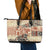 Hawaii Leather Tote Bag Aloha Tribal Pattern Beige Version - Wonder Print Shop