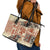 Hawaii Leather Tote Bag Aloha Tribal Pattern Beige Version - Wonder Print Shop