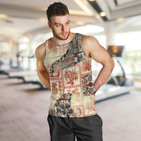 Hawaii Men Tank Top Aloha Tribal Pattern Beige Version - Wonder Print Shop