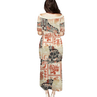 Hawaii Puletasi Aloha Tribal Pattern Beige Version - Wonder Print Shop