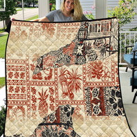 Hawaii Quilt Aloha Tribal Pattern Beige Version - Wonder Print Shop
