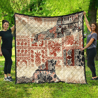 Hawaii Quilt Aloha Tribal Pattern Beige Version - Wonder Print Shop