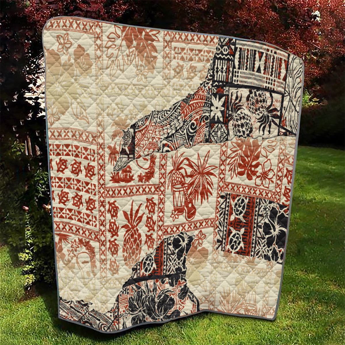 Hawaii Quilt Aloha Tribal Pattern Beige Version - Wonder Print Shop