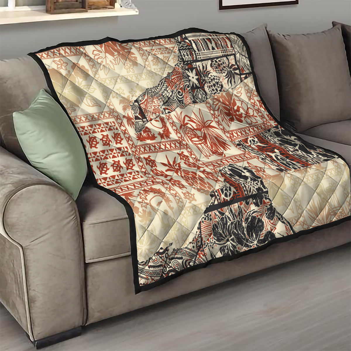 Hawaii Quilt Aloha Tribal Pattern Beige Version - Wonder Print Shop
