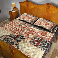 Hawaii Quilt Bed Set Aloha Tribal Pattern Beige Version - Wonder Print Shop