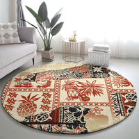 hawaii-round-carpet-aloha-tribal-pattern-beige-version