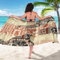 Hawaii Sarong Aloha Tribal Pattern Beige Version - Wonder Print Shop