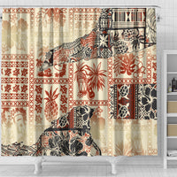hawaii-shower-curtain-aloha-tribal-pattern-beige-version