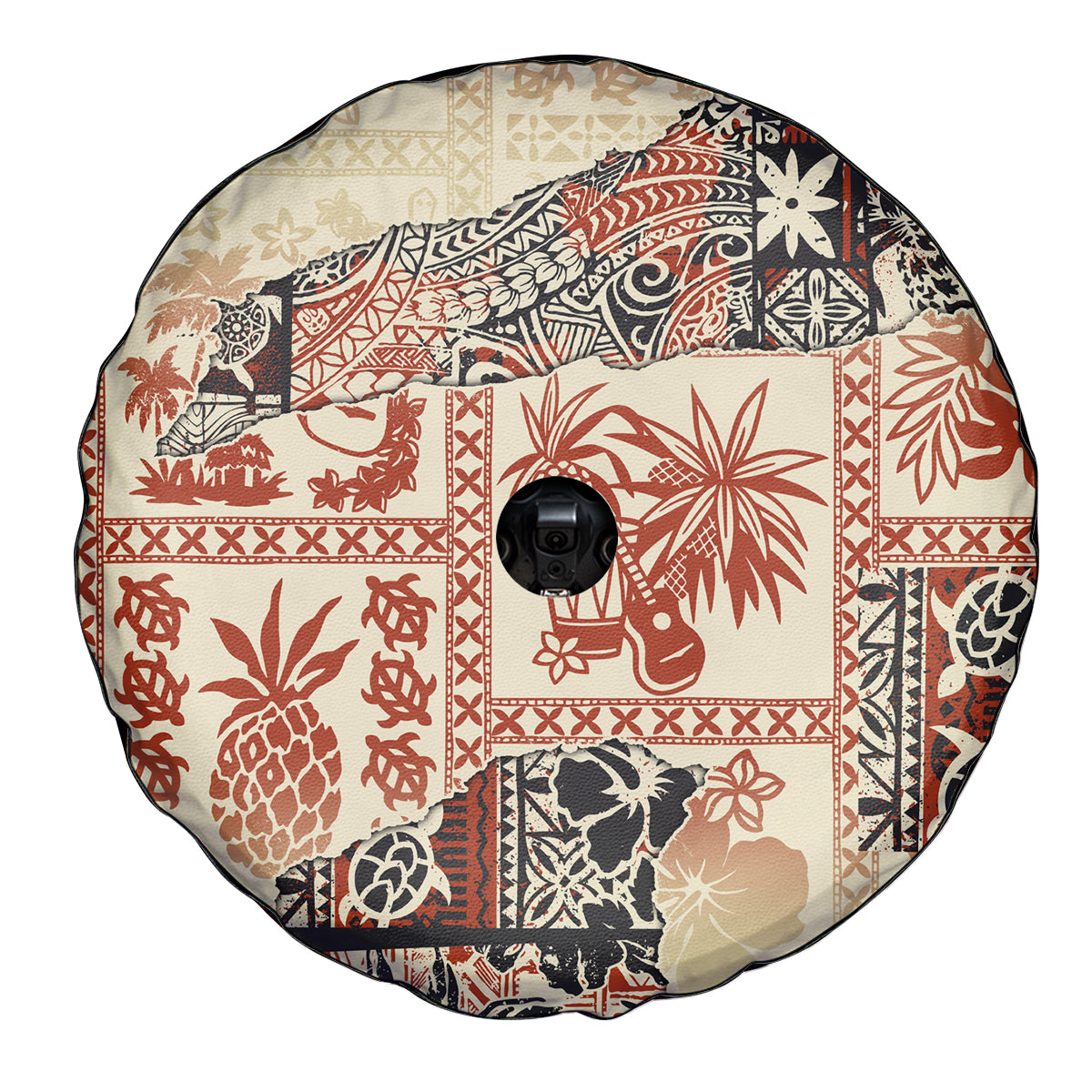 Hawaii Spare Tire Cover Aloha Tribal Pattern Beige Version - Wonder Print Shop