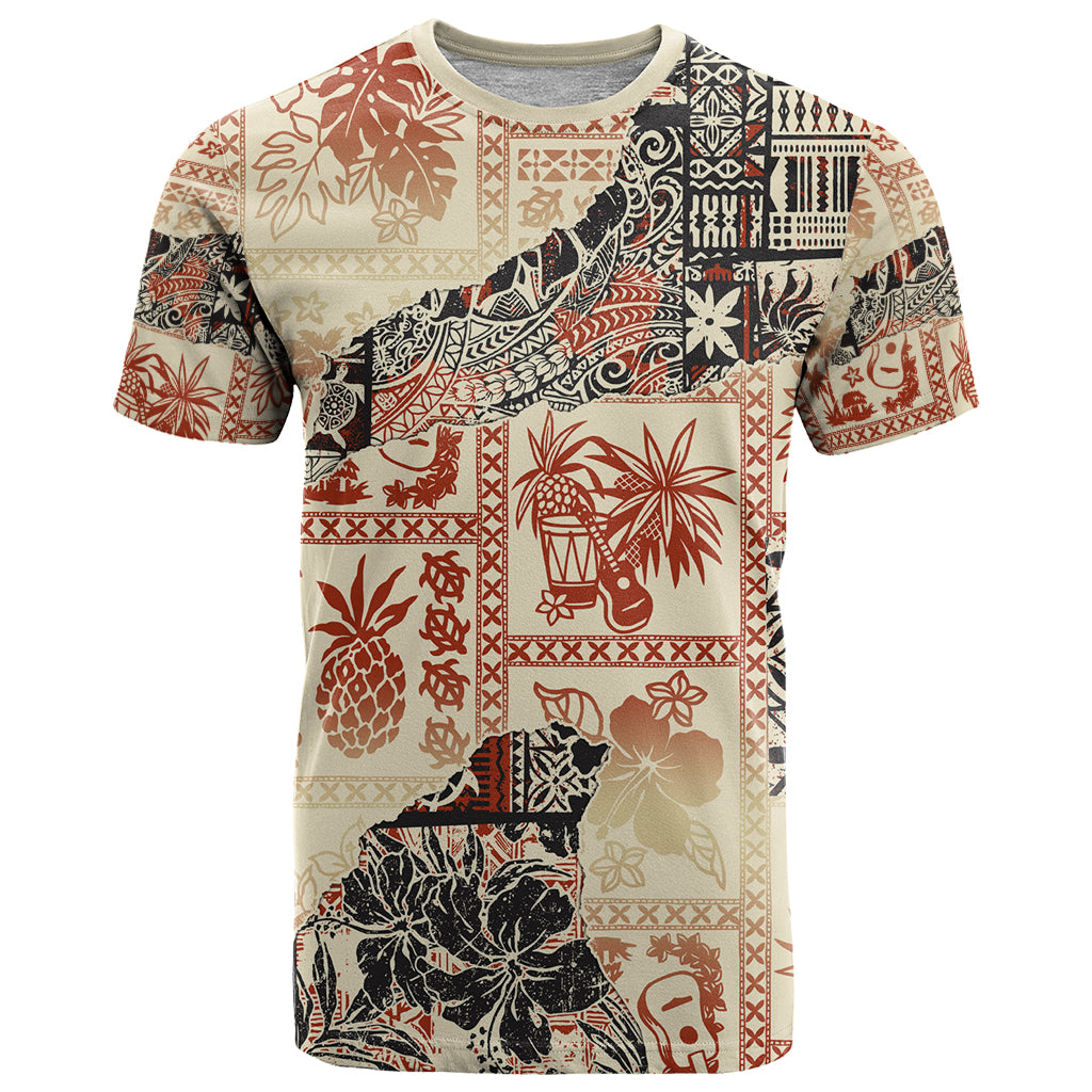 Hawaii T Shirt Aloha Tribal Pattern Beige Version - Wonder Print Shop