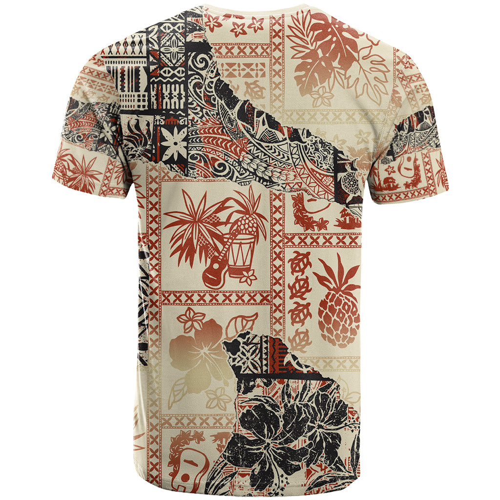 Hawaii T Shirt Aloha Tribal Pattern Beige Version - Wonder Print Shop