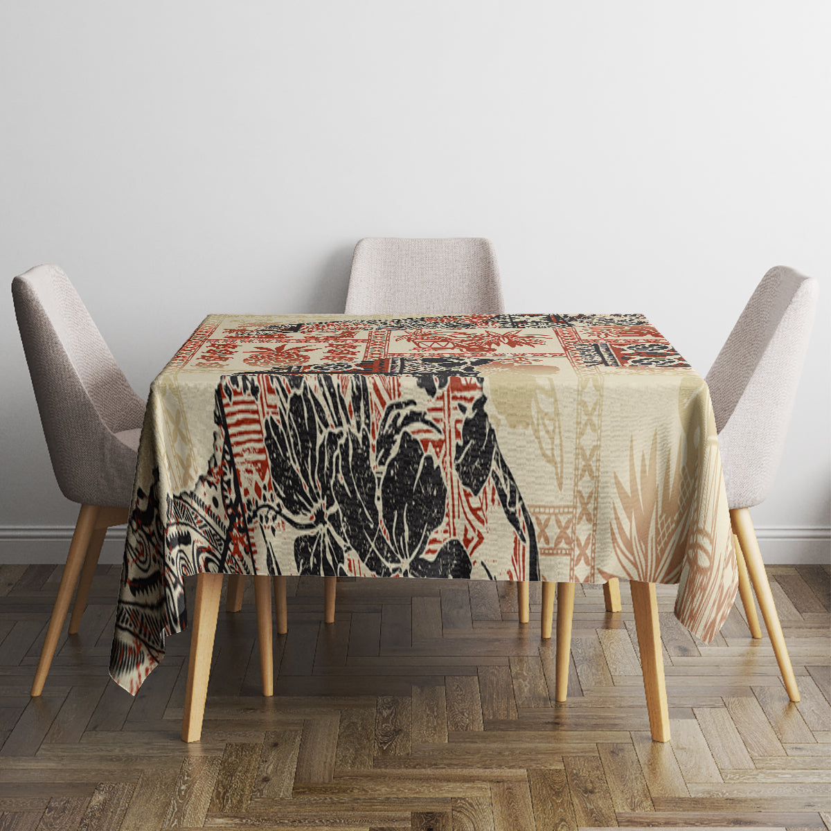 Hawaii Tablecloth Aloha Tribal Pattern Beige Version - Wonder Print Shop