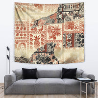 Hawaii Tapestry Aloha Tribal Pattern Beige Version - Wonder Print Shop