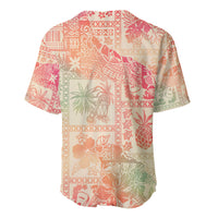 Hawaii Baseball Jersey Aloha Tribal Pattern Sweat Pink Ombre LT9 - Wonder Print Shop
