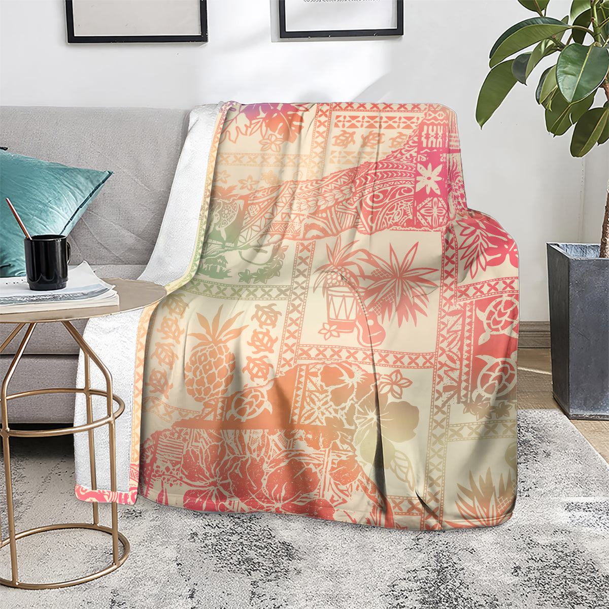 hawaii-blanket-aloha-tribal-pattern-sweat-pink-ombre