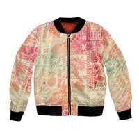 Hawaii Bomber Jacket Aloha Tribal Pattern Sweat Pink Ombre LT9 - Wonder Print Shop