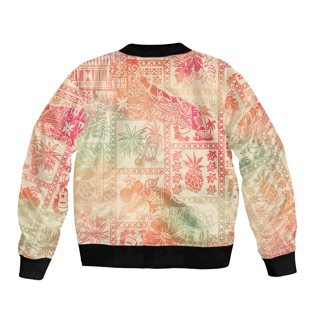 Hawaii Bomber Jacket Aloha Tribal Pattern Sweat Pink Ombre LT9 - Wonder Print Shop