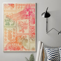 Hawaii Canvas Wall Art Aloha Tribal Pattern Sweat Pink Ombre LT9 - Wonder Print Shop