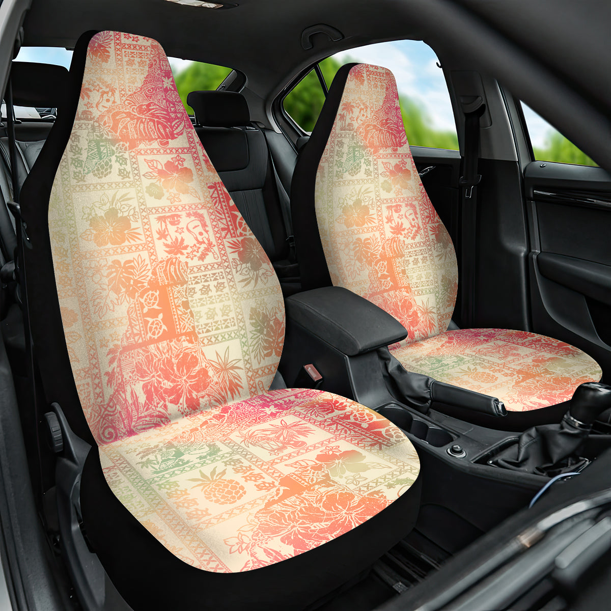 Hawaii Car Seat Cover Aloha Tribal Pattern Sweat Pink Ombre LT9 - Wonder Print Shop