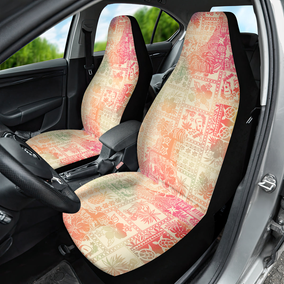 Hawaii Car Seat Cover Aloha Tribal Pattern Sweat Pink Ombre LT9 - Wonder Print Shop