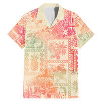 Hawaii Family Matching Mermaid Dress and Hawaiian Shirt Aloha Tribal Pattern Sweat Pink Ombre LT9 - Wonder Print Shop
