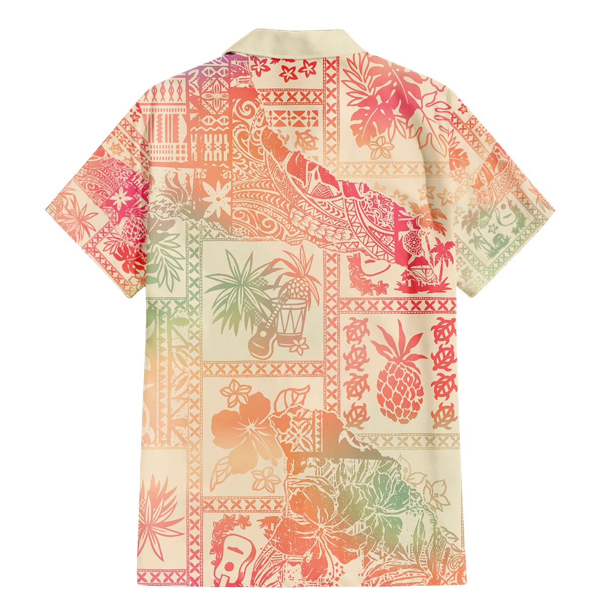 Hawaii Family Matching Mermaid Dress and Hawaiian Shirt Aloha Tribal Pattern Sweat Pink Ombre LT9 - Wonder Print Shop