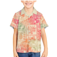 Hawaii Family Matching Mermaid Dress and Hawaiian Shirt Aloha Tribal Pattern Sweat Pink Ombre LT9 - Wonder Print Shop