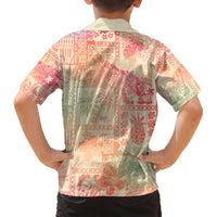 Hawaii Family Matching Short Sleeve Bodycon Dress and Hawaiian Shirt Aloha Tribal Pattern Sweat Pink Ombre - Wonder Print Shop