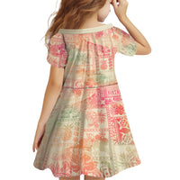 Hawaii Family Matching Short Sleeve Bodycon Dress and Hawaiian Shirt Aloha Tribal Pattern Sweat Pink Ombre - Wonder Print Shop