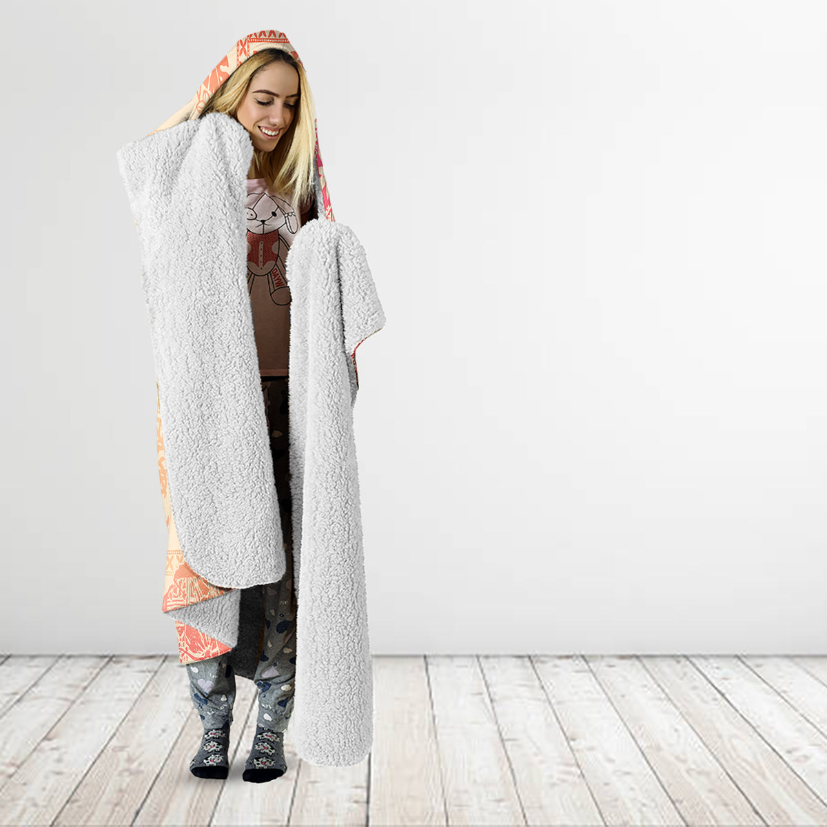 hawaii-hooded-blanket-aloha-tribal-pattern-sweat-pink-ombre